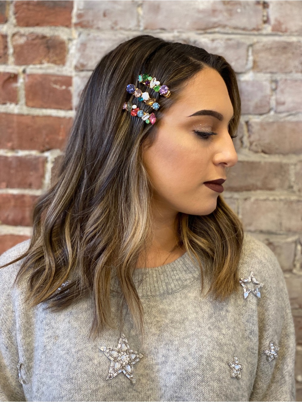 Colorful Rhinestone Hair Clip - Picture 2 of 3